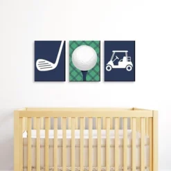 Big Dot Of Happiness Par-Tee Time - Golf - Sports Nursery Wall Art, Kids Room Decor & Game Room Home Decor - 7.5 X 10 Inches - Set Of 3 Prints