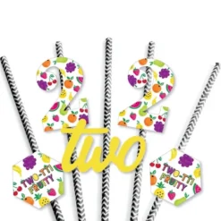 Big Dot Of Happiness 2nd Birthday Two-tti Fruity - Paper Straw Decor - Frutti Summer Second Birthday Party Striped Decorative Straws - Set Of 24 -Nursery Decor Store GUEST 9016b6b5 523b 45f8 95da 589259f050c9