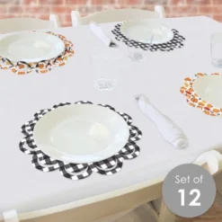 Big Dot Of Happiness Happy Fall Truck - Harvest Pumpkin Party Round Table Decorations - Paper Chargers - Place Setting For 12