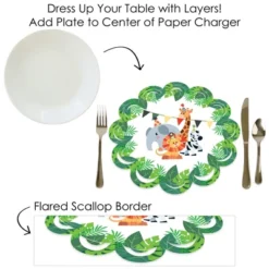 Big Dot Of Happiness Jungle Party Animals Safari Zoo Animal Birthday Party Or Baby Shower Round Table Decorations Paper Chargers Place Setting For 12 -Nursery Decor Store GUEST 91fee052 b16f 471a 9402 7bf9c934afaa