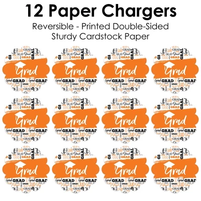 Big Dot Of Happiness Orange Grad - Best Is Yet To Come - Orange Graduation Party Round Table Decorations - Paper Chargers - Place Setting For 12 4 Big Dot Of Happiness Orange Grad - Best Is Yet To Come - Orange Graduation Party Round Table Decorations - Paper Chargers - Place Setting For 12 - Image 4