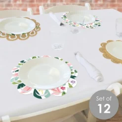 Big Dot Of Happiness Religious Easter - Christian Holiday Party Round Table Decorations - Paper Chargers - Place Setting For 12