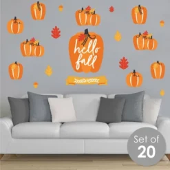 Big Dot Of Happiness Fall Pumpkin - Peel And Stick Kitchen And Home Decor Vinyl Wall Art Stickers - Wall Decals - Set Of 20