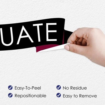 Big Dot Of Happiness Maroon Graduation Party Photo Backdrop - Wall Decals 2 Big Dot Of Happiness Maroon Graduation Party Photo Backdrop - Wall Decals - Image 2