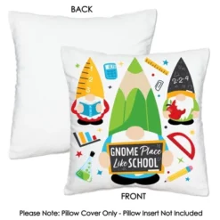 Big Dot Of Happiness School Gnomes - Teacher And Classroom Home Decorative Canvas Cushion Case - Throw Pillow Cover - 16 X 16 Inches -Nursery Decor Store GUEST 94227071 fcfc 4a6d a35b e1e2d973fb23