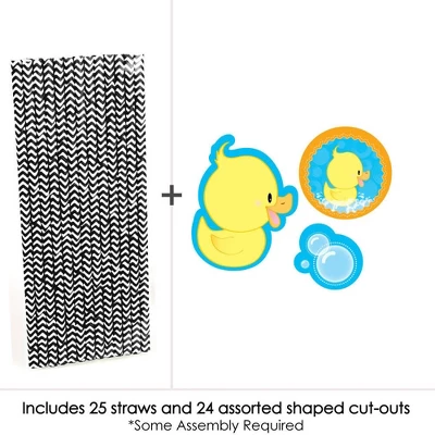 Big Dot Of Happiness Ducky Duck Paper Straw Decor - Baby Shower Or Birthday Party Striped Decorative Straws - Set Of 24 2 Big Dot Of Happiness Ducky Duck Paper Straw Decor - Baby Shower Or Birthday Party Striped Decorative Straws - Set Of 24 - Image 2