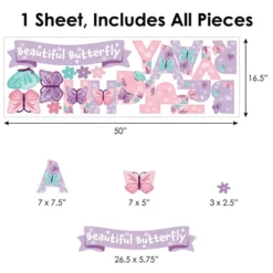 Big Dot Of Happiness Beautiful Butterfly - Peel And Stick Floral Birthday Party Decoration - Wall Decals Backdrop -Nursery Decor Store GUEST 96e47fc1 0006 4c08 9807 7f69785b50c2
