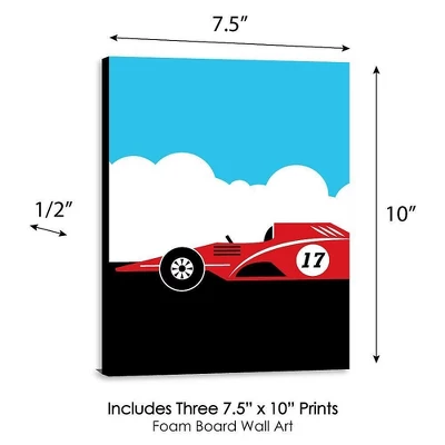Big Dot Of Happiness Let's Go Racing - Racecar - Nursery Wall Art, Race Car Kids Room Decor & Game Room Home Decor - 7.5 X 10 Inches - Set Of 3 Prints 3 Big Dot Of Happiness Let's Go Racing - Racecar - Nursery Wall Art, Race Car Kids Room Decor & Game Room Home Decor - 7.5 X 10 Inches - Set Of 3 Prints - Image 3
