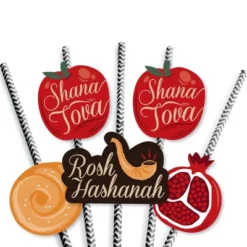 Big Dot Of Happiness Rosh Hashanah - Paper Straw Decor - New Year Striped Decorative Straws - Set Of 24 -Nursery Decor Store GUEST 97206780 b244 47e4 a83c 16bb5afcaed7