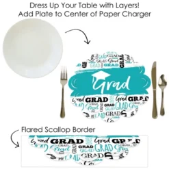 Big Dot Of Happiness Teal Grad - Best Is Yet To Come - Turquoise Graduation Party Round Table Decorations - Paper Chargers - Place Setting For 12 -Nursery Decor Store GUEST 97520528 2d28 42ad 8689 6179ef7b6792