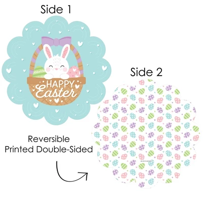 Big Dot Of Happiness Spring Easter Bunny - Happy Easter Party Round Table Decorations - Paper Chargers - Place Setting For 12 2 Big Dot Of Happiness Spring Easter Bunny - Happy Easter Party Round Table Decorations - Paper Chargers - Place Setting For 12 - Image 2