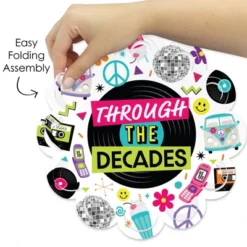 Big Dot Of Happiness Through The Decades - 50s, 60s, 70s, 80s, And 90s Party Round Table Decorations - Paper Chargers - Place Setting For 12 8 Big Dot Of Happiness Through The Decades - 50s, 60s, 70s, 80s, And 90s Party Round Table Decorations - Paper Chargers - Place Setting For 12 -Nursery Decor Store GUEST 9883fc0a 0ee7 4ae3 a2e2 f002a5859130