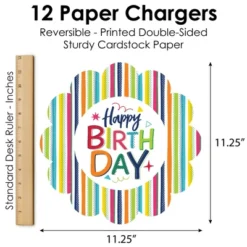 Big Dot Of Happiness Cheerful Happy Birthday - Colorful Birthday Party Round Table Decorations - Paper Chargers - Place Setting For 12 -Nursery Decor Store GUEST 994ae766 37c3 422c a682 207de3644d6e