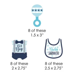 Big Dot Of Happiness It's A Boy - Paper Straw Decor - Blue Baby Shower Striped Decorative Straws - Set Of 24