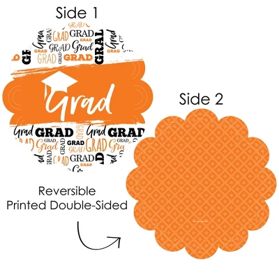 Big Dot Of Happiness Orange Grad - Best Is Yet To Come - Orange Graduation Party Round Table Decorations - Paper Chargers - Place Setting For 12 2 Big Dot Of Happiness Orange Grad - Best Is Yet To Come - Orange Graduation Party Round Table Decorations - Paper Chargers - Place Setting For 12 - Image 2