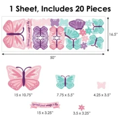 Big Dot Of Happiness Beautiful Butterfly - Peel And Stick Nursery And Kids Room Vinyl Wall Art Stickers - Wall Decals - Set Of 20 -Nursery Decor Store GUEST 9a81df76 b2e8 480c 8deb 07f8a9e5d16c