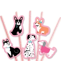Big Dot Of Happiness Pawty Like A Puppy Girl - Paper Straw Decor - Pink Dog Baby Shower Or Birthday Party Striped Decorative Straws - Set Of 24 -Nursery Decor Store GUEST 9b160eaf a91e 4384 b478 f7d78899ec33