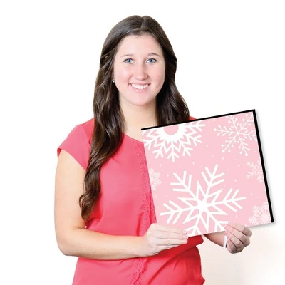 Big Dot Of Happiness Pink Winter Wonderland - Kids Room Nursery Decor & Home Decor - 11 X 11 Inches Nursery Wall Art - Set Of 4 Prints For Baby's Room 5 Big Dot Of Happiness Pink Winter Wonderland - Kids Room Nursery Decor & Home Decor - 11 X 11 Inches Nursery Wall Art - Set Of 4 Prints For Baby's Room - Image 5