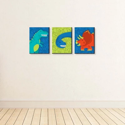 Big Dot Of Happiness Roar Dinosaur - Dino Mite T-Rex Nursery Wall Art And Kids Room Decorations - Gift Ideas - 7.5 X 10 Inches - Set Of 3 Prints 2 Big Dot Of Happiness Roar Dinosaur - Dino Mite T-Rex Nursery Wall Art And Kids Room Decorations - Gift Ideas - 7.5 X 10 Inches - Set Of 3 Prints - Image 2