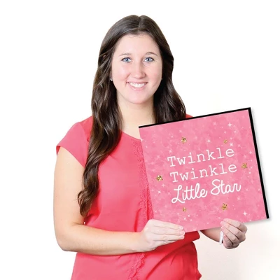 Big Dot Of Happiness Pink Twinkle Twinkle Little Star - Kids Room, Nursery & Home Decor - 11 X 11 Inches Wall Art - Set Of 4 Prints For Baby's Room 5 Big Dot Of Happiness Pink Twinkle Twinkle Little Star - Kids Room, Nursery & Home Decor - 11 X 11 Inches Wall Art - Set Of 4 Prints For Baby's Room - Image 5