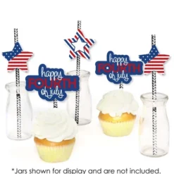 Big Dot Of Happiness 4th Of July Paper Straw Decor - Striped Decorative Straws For Independence Day - Set Of 24 -Nursery Decor Store GUEST 9f4512f1 61aa 4d9b bb69 85c64f32b5c3