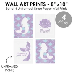 Big Dot Of Happiness Let's Be Mermaids - Unframed Purple & Teal Mermaid Tail Nursery Or Kids Room Linen Paper Wall Art Set Of 4 Artisms 8 X 10 Inches -Nursery Decor Store GUEST 9f9d3476 8df9 4ecb 8a18 37e6f037bf8b