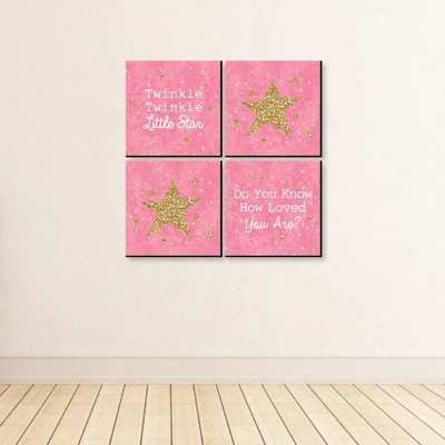 Big Dot Of Happiness Pink Twinkle Twinkle Little Star - Kids Room, Nursery & Home Decor - 11 X 11 Inches Wall Art - Set Of 4 Prints For Baby's Room 3 Big Dot Of Happiness Pink Twinkle Twinkle Little Star - Kids Room, Nursery & Home Decor - 11 X 11 Inches Wall Art - Set Of 4 Prints For Baby's Room - Image 3