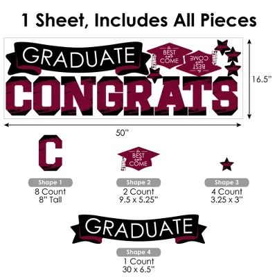 Big Dot Of Happiness Maroon Graduation Party Photo Backdrop - Wall Decals 5 Big Dot Of Happiness Maroon Graduation Party Photo Backdrop - Wall Decals - Image 5