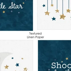Big Dot Of Happiness Twinkle Twinkle Little Star - Unframed Moon & Cloud Nursery And Kids Room Linen Paper Wall Art - Set Of 4 Artisms - 8 X 10 Inches -Nursery Decor Store GUEST a082b642 de4a 424d ac2d d1cab49962e2