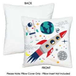 Big Dot Of Happiness Blast Off To Outer Space - Rocket Ship Baby Shower Or Birthday Home Decorative Cushion Case - Throw Pillow Cover - 16 X 16 Inches -Nursery Decor Store GUEST a213ce05 33ed 4d5a b4bd c02bd08e3f99