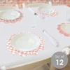 Big Dot Of Happiness Pink Checkered Party - Round Table Decorations - Paper Chargers - Place Setting For 12