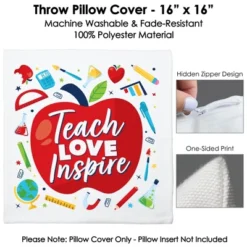 Big Dot Of Happiness Thank You Teachers - Teacher Appreciation Home Decorative Canvas Cushion Case - Throw Pillow Cover - 16 X 16 Inches -Nursery Decor Store GUEST a3520b4b dd2a 468c b97d 700ac679bf36