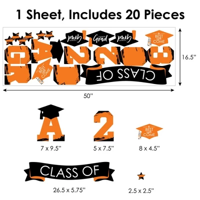 Big Dot Of Happiness Orange Class Of 2023 Graduation Party Wall Decals Set Of 20 6 Big Dot Of Happiness Orange Class Of 2023 Graduation Party Wall Decals Set Of 20 - Image 6