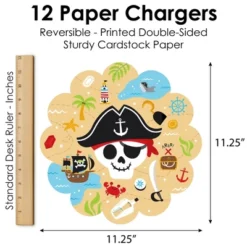 Big Dot Of Happiness Pirate Ship Adventures - Skull Birthday Party Round Table Decorations - Paper Chargers - Place Setting For 12 -Nursery Decor Store GUEST a3dbde6d f358 4da6 9b01 d1b0ceaef94e