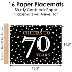 Big Dot Of Happiness Adult 70th Birthday - Gold - Party Table Decorations - Birthday Party Placemats - Set Of 16 -Nursery Decor Store GUEST a50eb6fd 294f 45c5 8eb0 728175c1c462