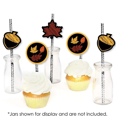 Big Dot Of Happiness Fall Leaves Paper Straw Decor - Fall Party Striped Decorative Straws - Set Of 24 3 Big Dot Of Happiness Fall Leaves Paper Straw Decor - Fall Party Striped Decorative Straws - Set Of 24 - Image 3