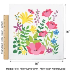 Big Dot Of Happiness Wildflowers - Boho Floral Party Home Decorative Canvas Cushion Case - Throw Pillow Cover - 16 X 16 Inches -Nursery Decor Store GUEST a5e5d0ae 0e22 4634 bc40 3fb28fc58ed5