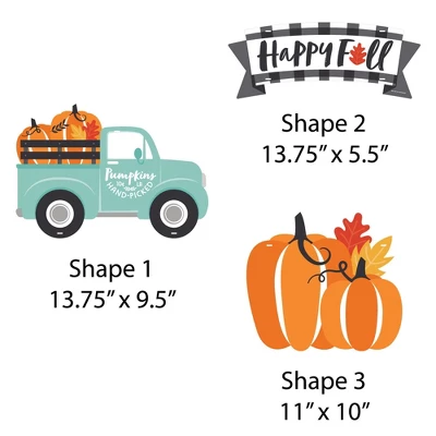 Big Dot Of Happiness Happy Fall Truck - Hanging Porch Harvest Pumpkin Party Outdoor Decorations - Front Door Decor - 3 Piece Sign 4 Big Dot Of Happiness Happy Fall Truck - Hanging Porch Harvest Pumpkin Party Outdoor Decorations - Front Door Decor - 3 Piece Sign - Image 4