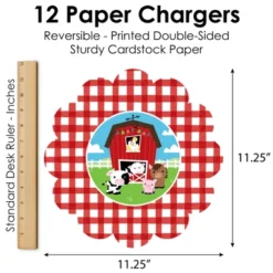 Big Dot Of Happiness Farm Animals - Barnyard Baby Shower Or Birthday Party Round Table Decorations - Paper Chargers - Place Setting For 12 -Nursery Decor Store GUEST a643bb20 c4f5 4f69 bc57 78868870dac4