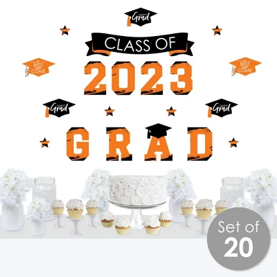 Big Dot Of Happiness Orange Class Of 2023 Graduation Party Wall Decals Set Of 20 1 Big Dot Of Happiness Orange Class Of 2023 Graduation Party Wall Decals Set Of 20