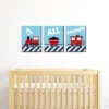 Big Dot Of Happiness Railroad Crossing - Steam Train Baby Boy Nursery Wall Art And Kids Room Decor - Gift Ideas - 7.5 X 10 Inches - Set Of 3 Prints