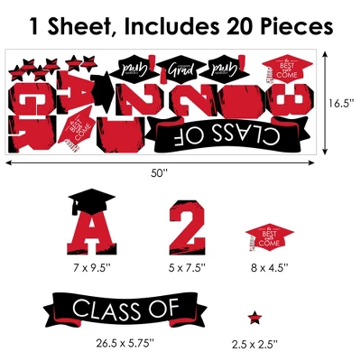 Big Dot Of Happiness Red Class Of 2023 Graduation Party Wall Decals Set Of 20 6 Big Dot Of Happiness Red Class Of 2023 Graduation Party Wall Decals Set Of 20 - Image 6
