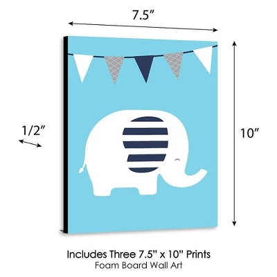 Big Dot Of Happiness Blue Elephant - Baby Boy Nursery Wall Art And Kids Room Decorations - Gift Ideas - 7.5 X 10 Inches - Set Of 3 Prints 3 Big Dot Of Happiness Blue Elephant - Baby Boy Nursery Wall Art And Kids Room Decorations - Gift Ideas - 7.5 X 10 Inches - Set Of 3 Prints - Image 3