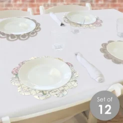 Big Dot Of Happiness World Awaits - Travel Themed Party Round Table Decorations - Paper Chargers - Place Setting For 12