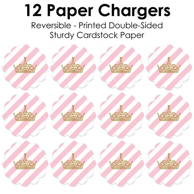 Big Dot Of Happiness Little Princess Crown Princess Baby Shower Or Birthday Party Round Table Decorations - Paper Chargers - Place Setting For 12 4 Big Dot Of Happiness Little Princess Crown Princess Baby Shower Or Birthday Party Round Table Decorations - Paper Chargers - Place Setting For 12 - Image 4