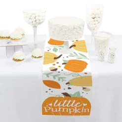 Big Dot Of Happiness Little Pumpkin - Petite Fall Birthday Party Or Baby Shower Paper Table Runner - 12 X 60 Inches