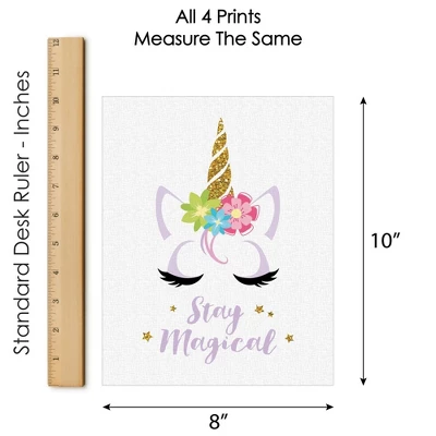 Big Dot Of Happiness Rainbow Unicorn - Unframed Magical Unicorn Nursery And Kids Room Linen Paper Wall Art - Set Of 4 - Artisms - 8 X 10 Inches 4 Big Dot Of Happiness Rainbow Unicorn - Unframed Magical Unicorn Nursery And Kids Room Linen Paper Wall Art - Set Of 4 - Artisms - 8 X 10 Inches - Image 4