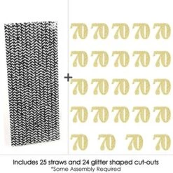 Big Dot Of Happiness Gold Glitter 70 Party Straws - No-Mess Real Gold Glitter Cut-Out Numbers - 70th Birthday Paper Straws - Set Of 24 7 Big Dot Of Happiness Gold Glitter 70 Party Straws - No-Mess Real Gold Glitter Cut-Out Numbers - 70th Birthday Paper Straws - Set Of 24 -Nursery Decor Store GUEST ae534725 9246 4726 96a9 0ebff5972dc2