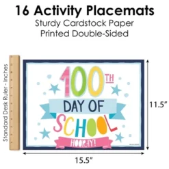Big Dot Of Happiness Happy 100th Day Of School - Paper 100 Days Party Coloring Sheets - Activity Placemats - Set Of 16 -Nursery Decor Store GUEST aeaecdf3 91d9 47b0 96e5 92641b15e928