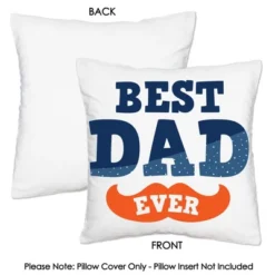 Big Dot Of Happiness Happy Father's Day Party Home Decorative Canvas Cushion Case - Throw Pillow Cover - 16 X 16 Inches -Nursery Decor Store GUEST af018dc8 fb3c 4621 a52f 0935167badf8